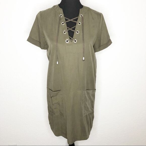 Lovers & Friends army green lace up dress size XS - Picture 2 of 16